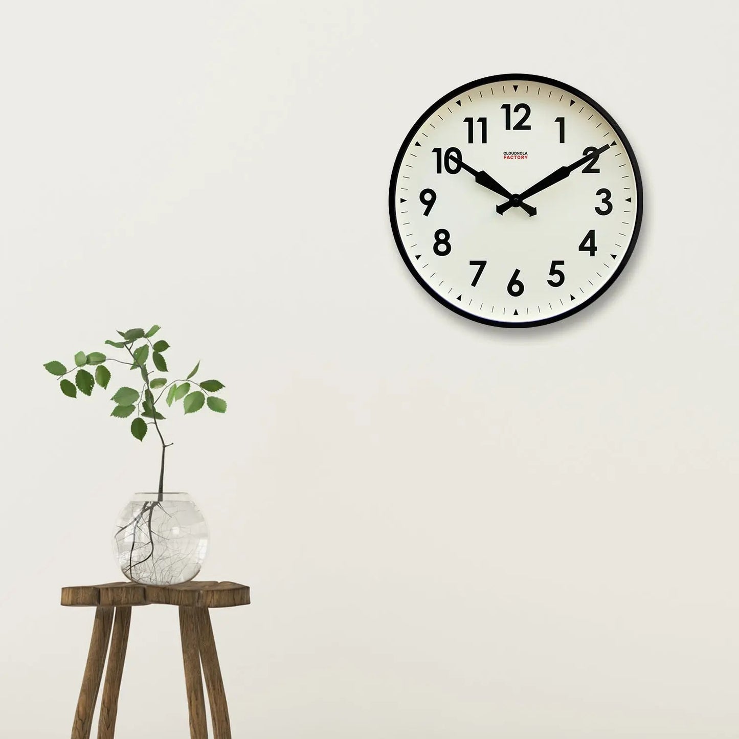 Vintage Black Wall Clock with Numbers - 18"