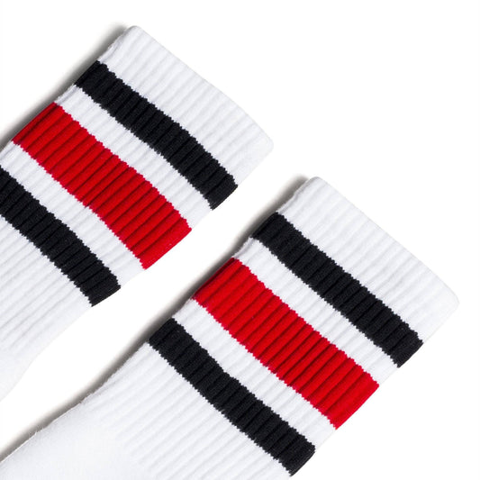 Black and Red Striped Retro Socks