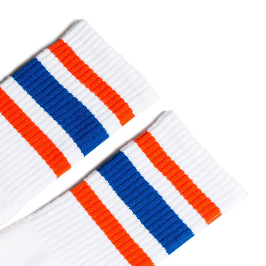 Orange and Blue Striped Retro Socks