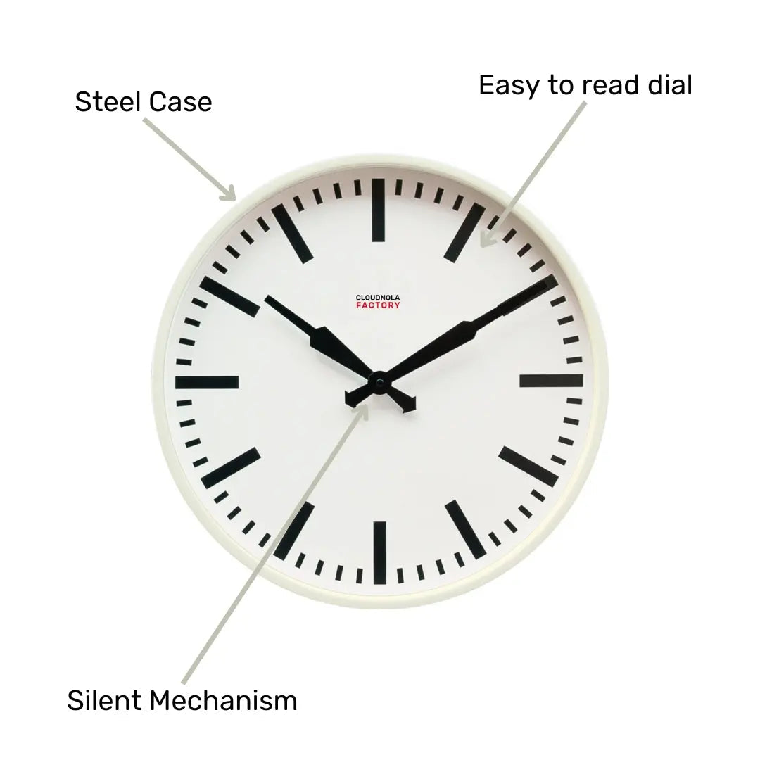 Vintage White Wall Clock - 16"