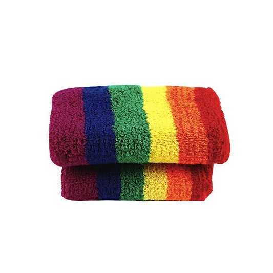 '80s Rainbow Wristbands | Absorbent Stretch Exercise Wristbands