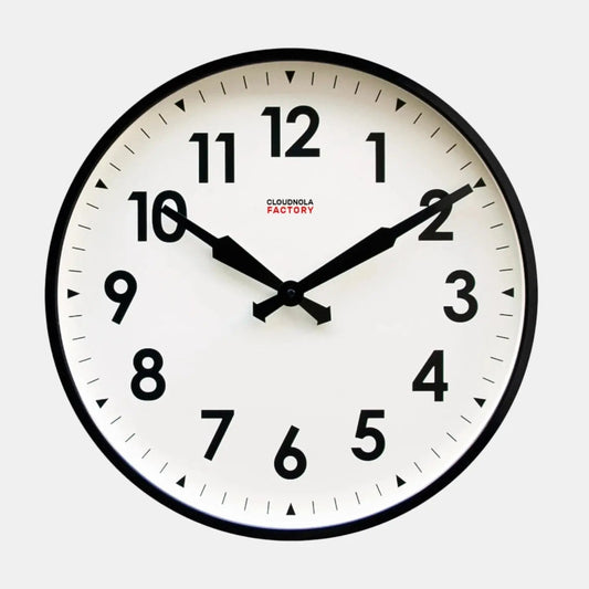 Vintage Black Wall Clock with Numbers - 18"