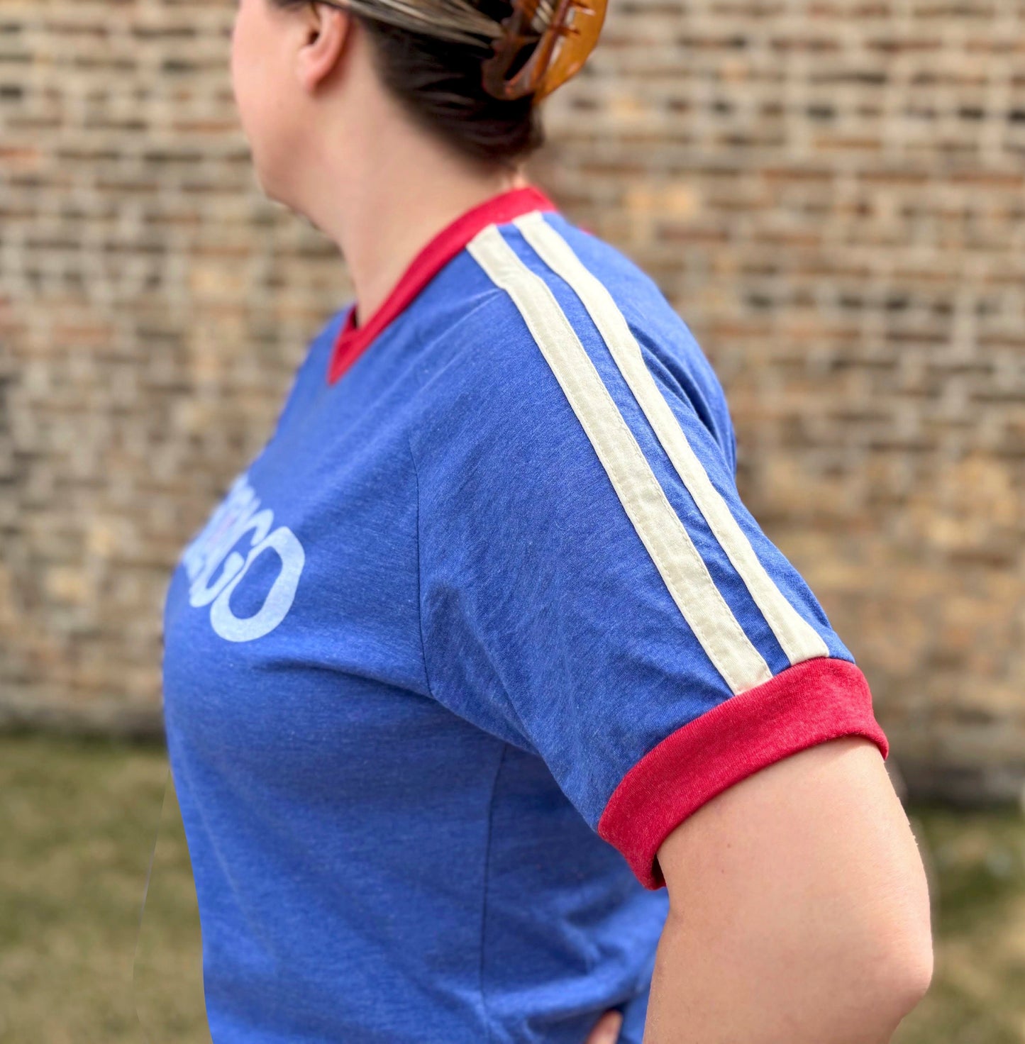 Retro Chicago Baseball Custom Ringer T-Shirt