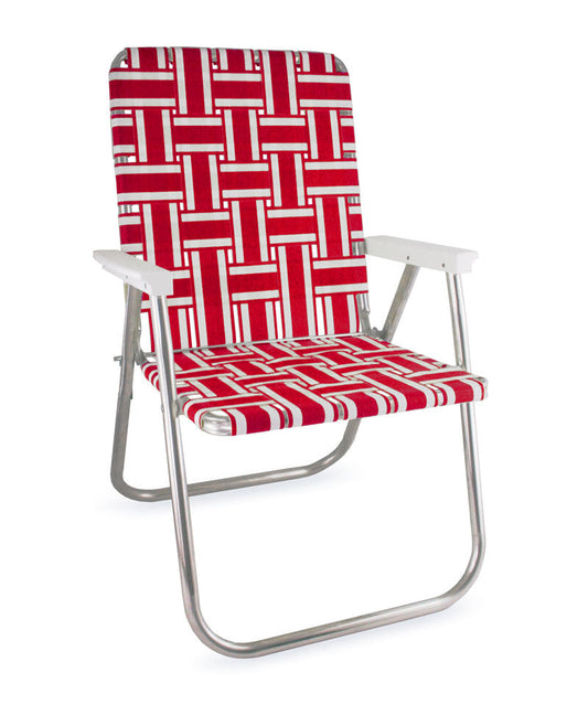 Red and White Stripe Retro 70s/80s Aluminum Lawn Chair