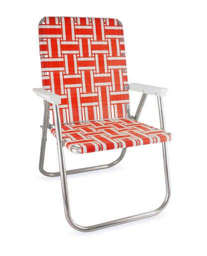 Orange and White Retro 70s/80s Aluminum Lawn Chair