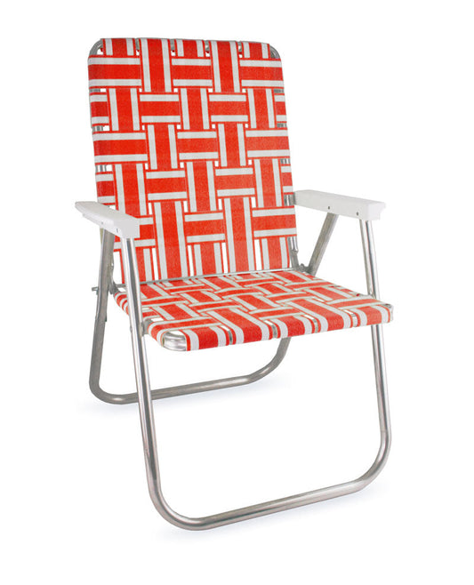 Orange and White Retro 70s/80s Aluminum Lawn Chair