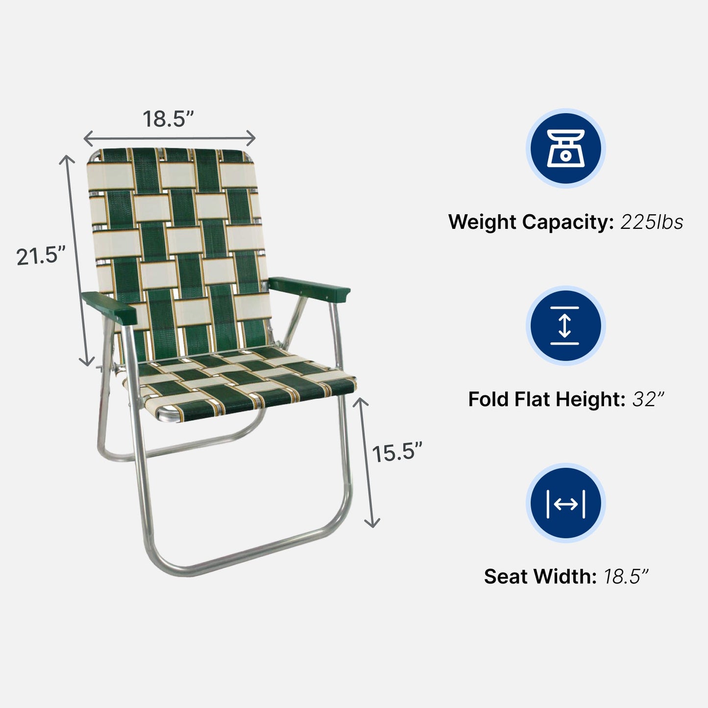 Charleston Retro Lawn Chair - 70s/80s Aluminum Chair