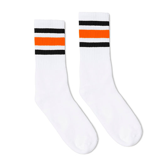 Black and Orange Striped Retro Socks