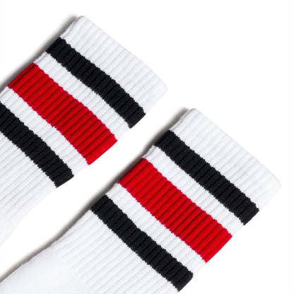 Black and Red Striped Retro Socks