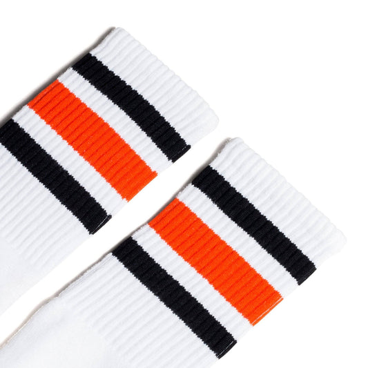 Black and Orange Striped Retro Socks
