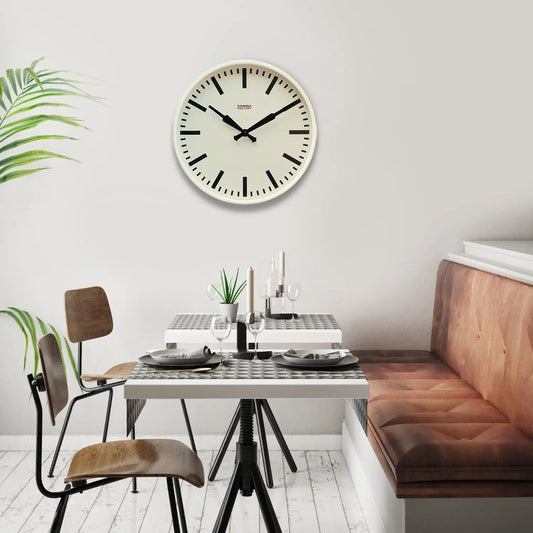 Vintage White Wall Clock - 16"