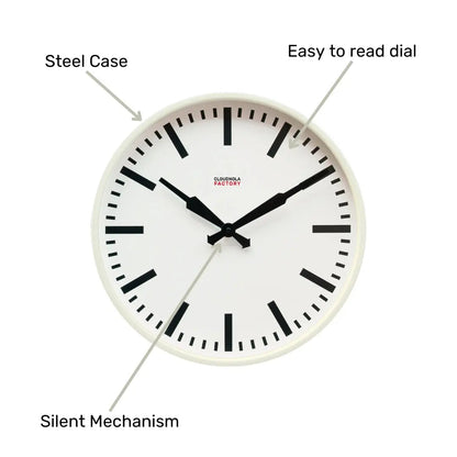 Vintage White Wall Clock - 16"