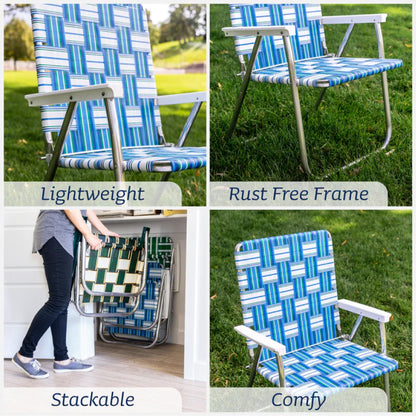 Charleston Retro Lawn Chair - 70s/80s Aluminum Chair
